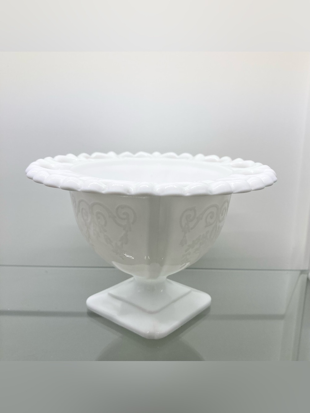 Vintage Indiana Glass Co. Milk Glass Compote Dish